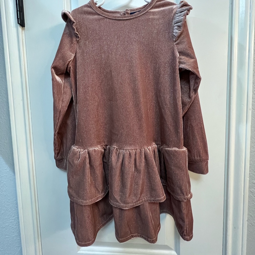 Girls Kids Andy & Evan Pink Dress 6X Long Sleeve